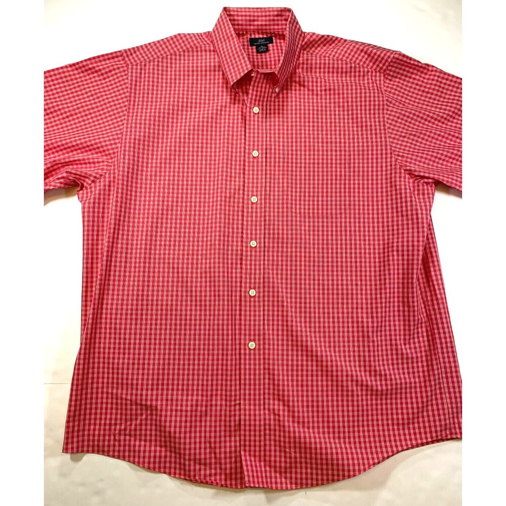 Brooks Brothers Shirt Mens XL Gingham Plaid Preppy Long Sleeve Button Cotton